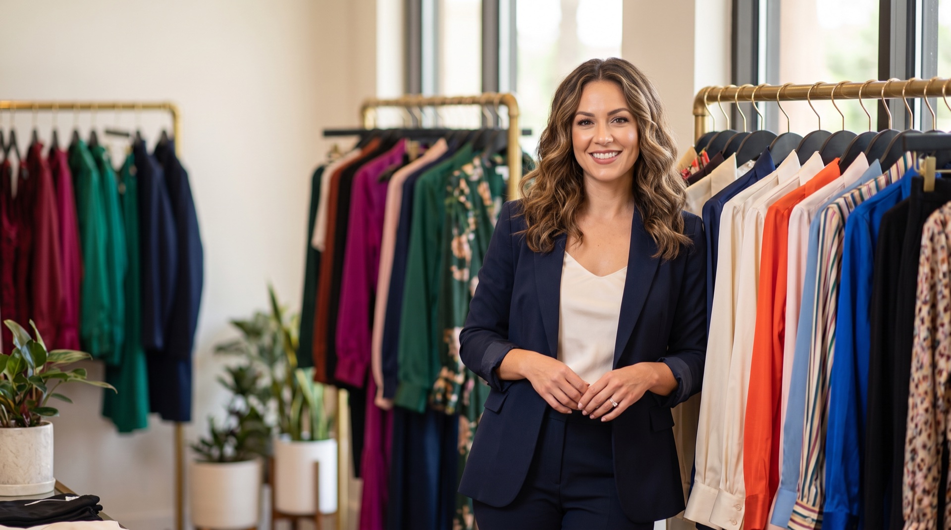 Boutique owner with her new website