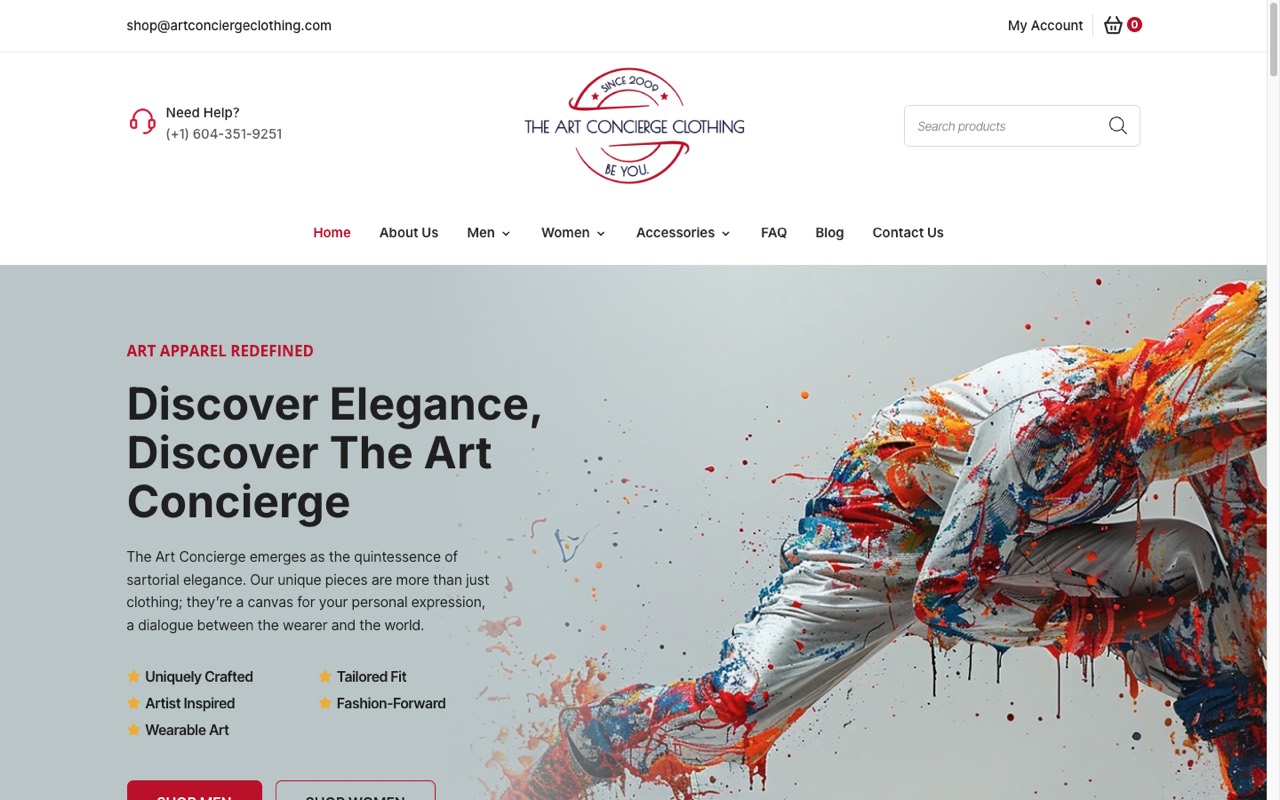 The Art Concierge website built by Spectral Vision