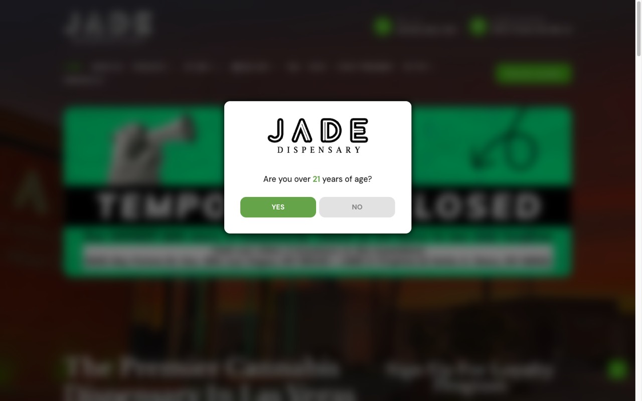 Jade Cannabis Co. website built by Spectral Vision
