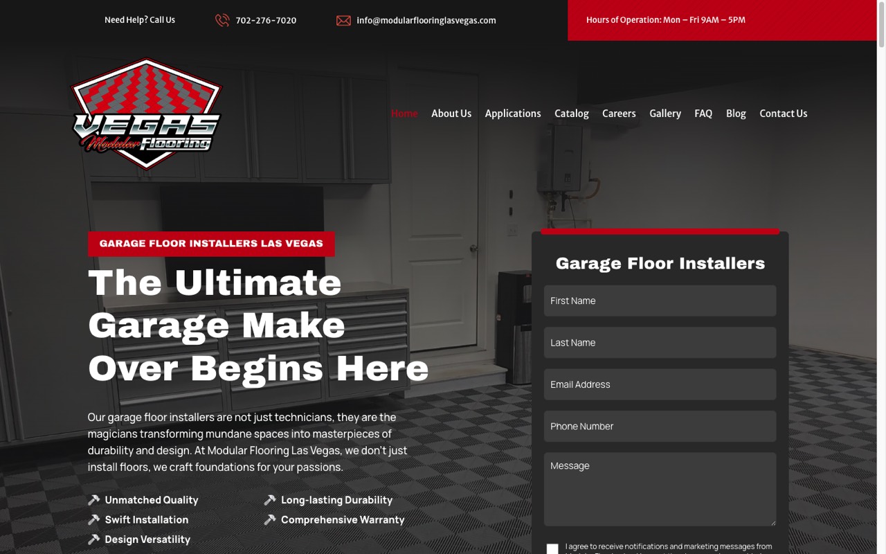 Modular Flooring Las Vegas website built by Spectral Vision