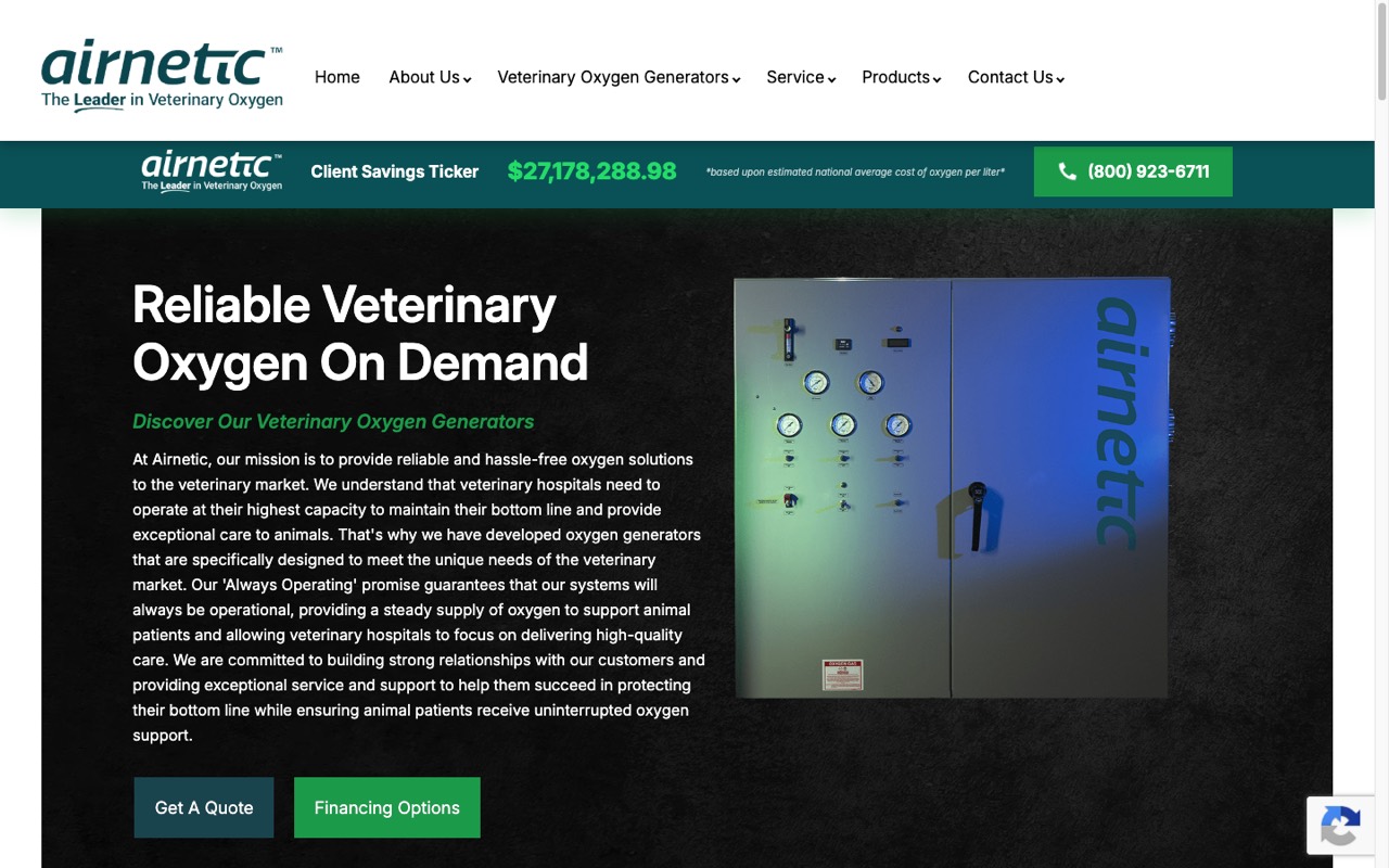 Airnetic website built by Spectral Vision