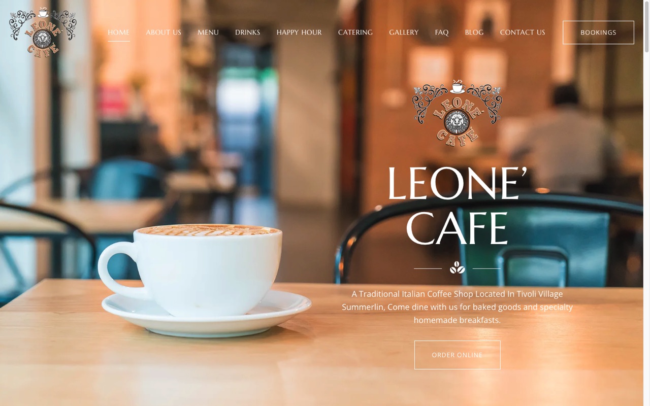 Leone Cafe website built by Spectral Vision