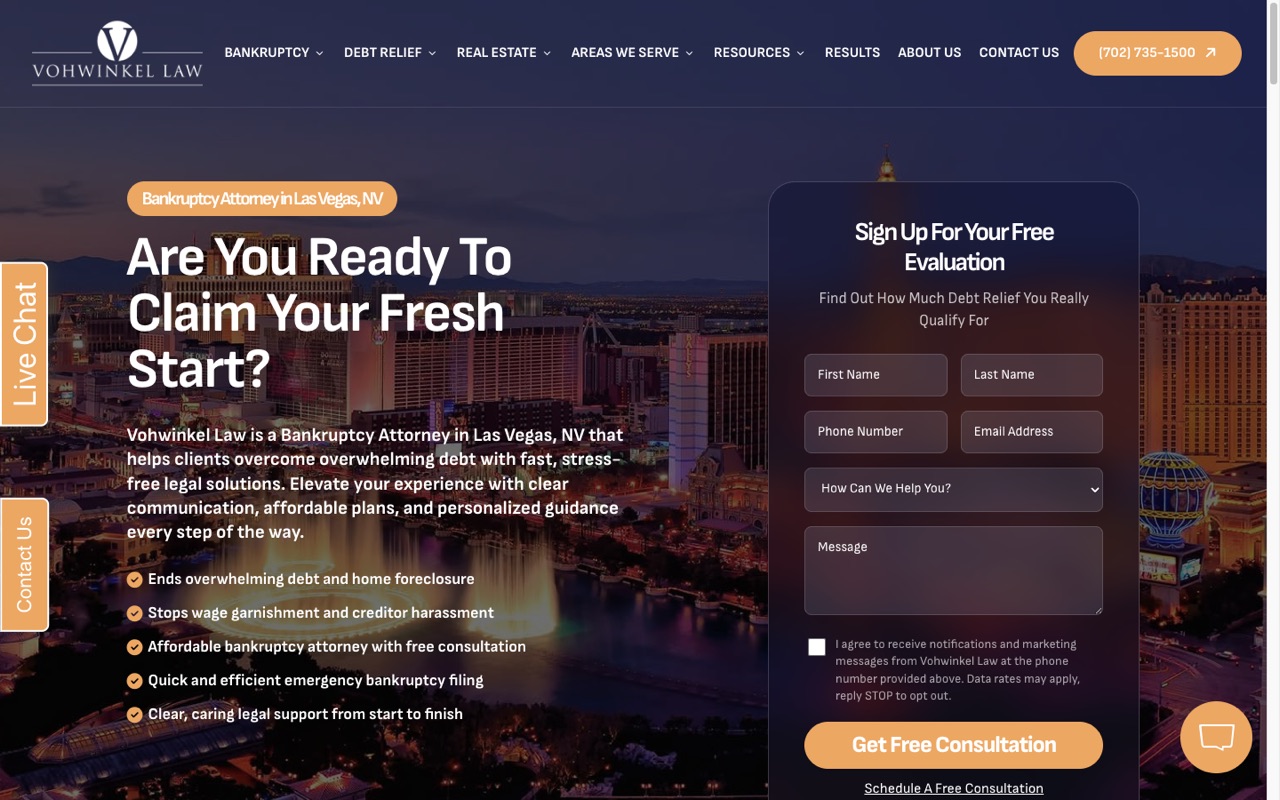 Vohwinkel Law website built by Spectral Vision