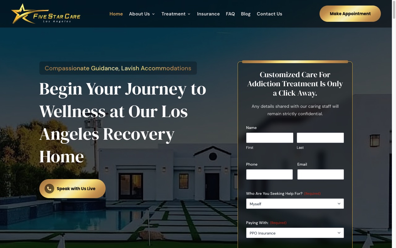 5 Star Recovery website built by Spectral Vision