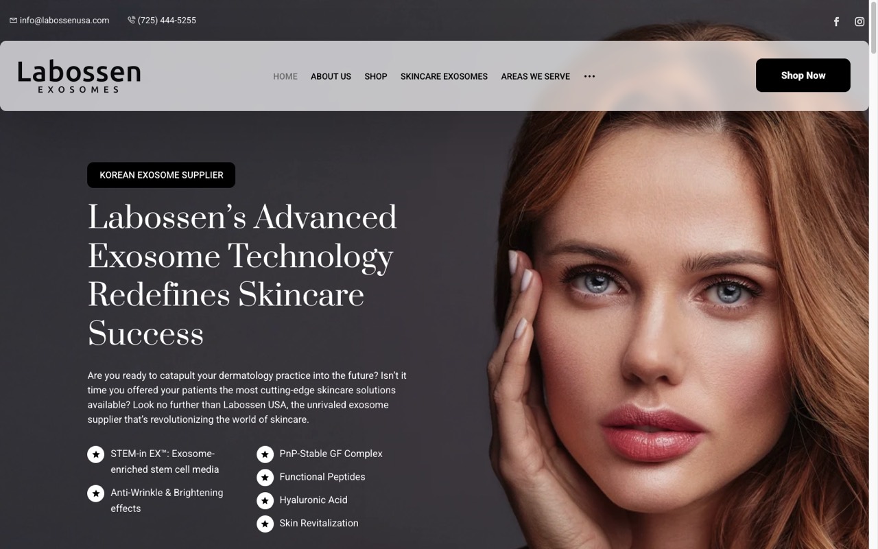 Labossen Exosomes USA website built by Spectral Vision