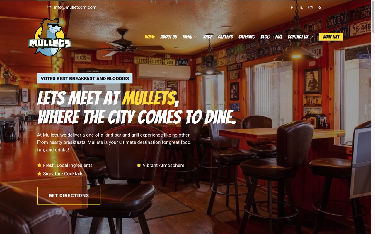 Mullets Des Moines website built by Spectral Vision