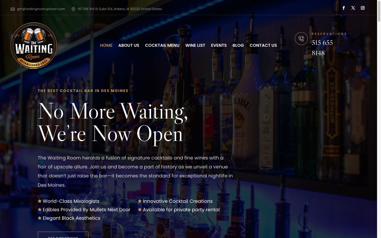 The Waiting Room website built by Spectral Vision